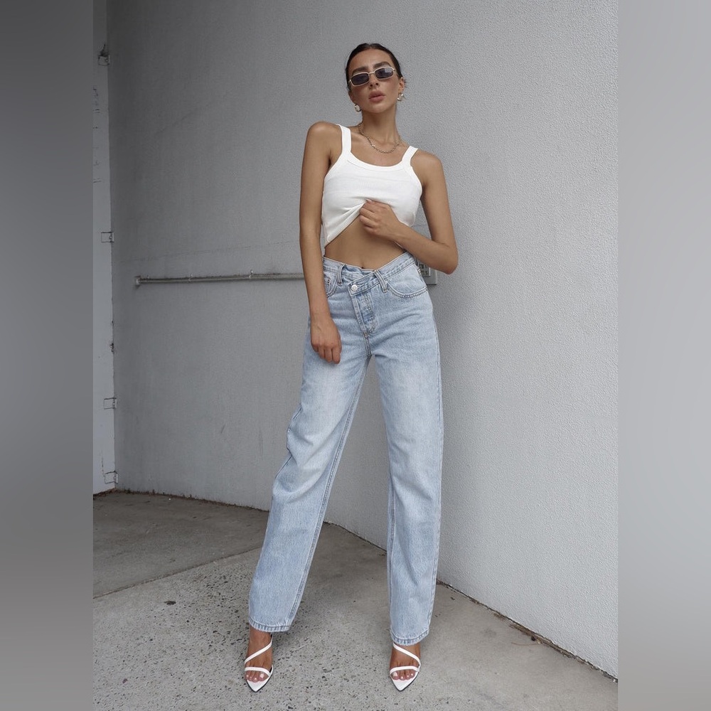 Princess Polly Holly Asymmetrical Jeans